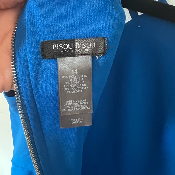 Bisou Bisou Dress Blue Short 14 - Picture 4 of 5